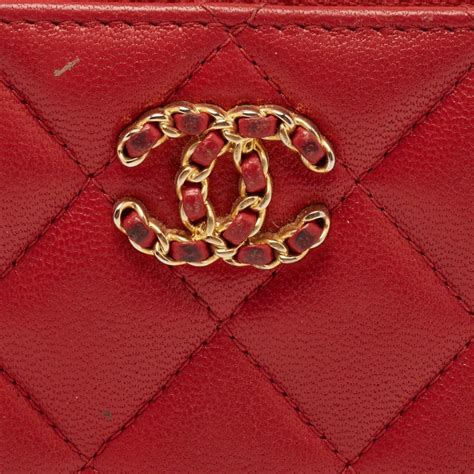 chanel 19 small wallet|chanel zipped wallet.